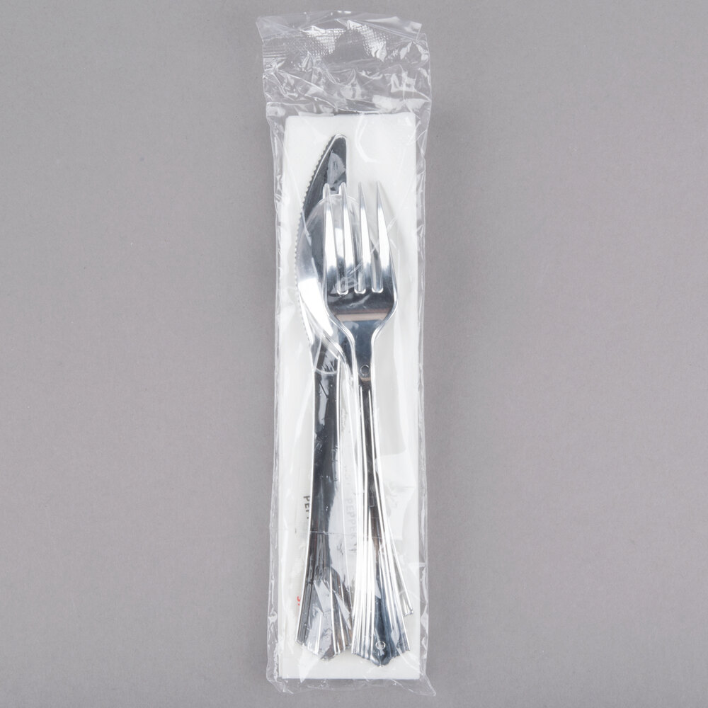 Silver Visions Individually Wrapped Silver Heavy Weight Plastic Cutlery