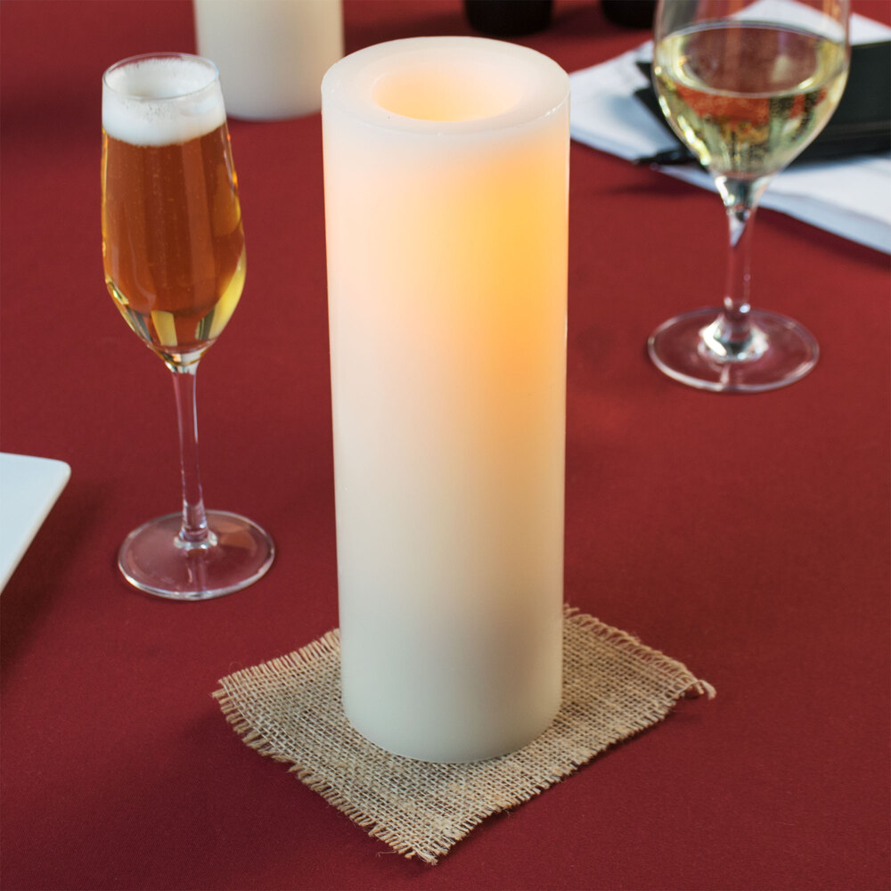 Sterno Products 60146 10" Cream Programmable Flameless Real Wax Pillar