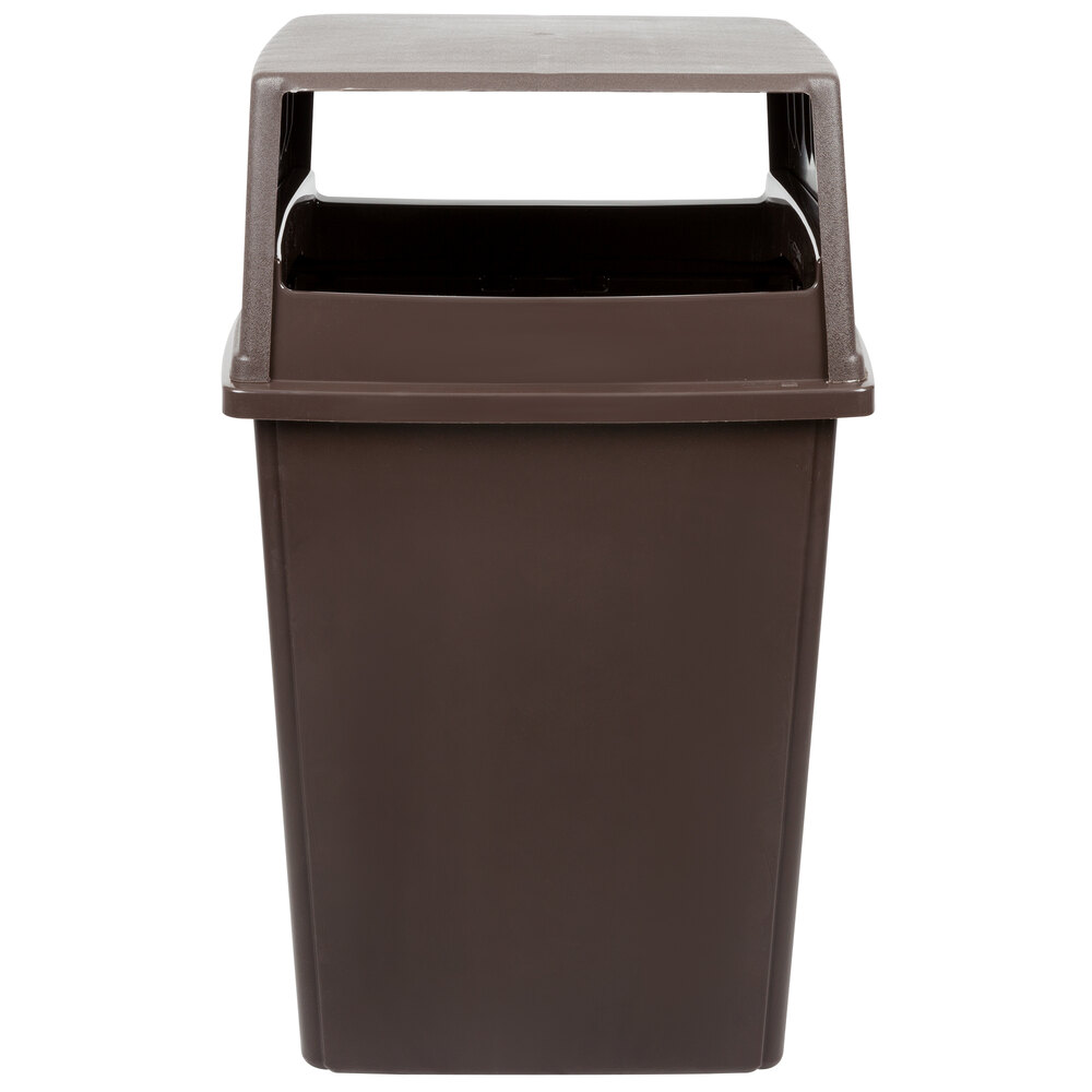 Rubbermaid Glutton 56 Gallon Brown Trash Can and Lid