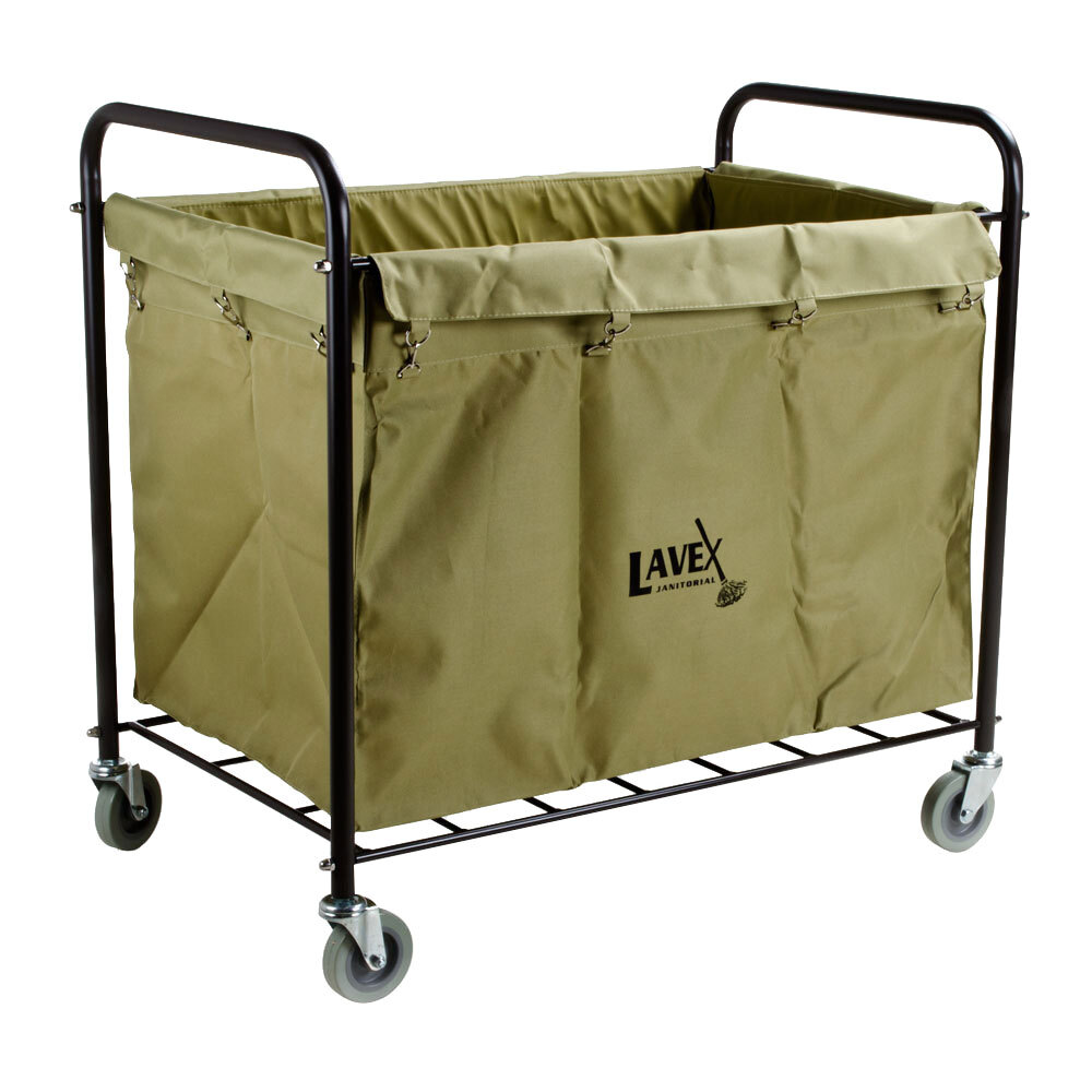 Lavex Lodging 12 Bushel Metal and Canvas Laundry / Trash Cart with Handles