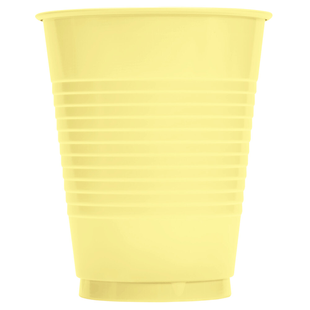 Creative Converting 28102081 16 oz. Mimosa Yellow Plastic Cup 20 / Pack