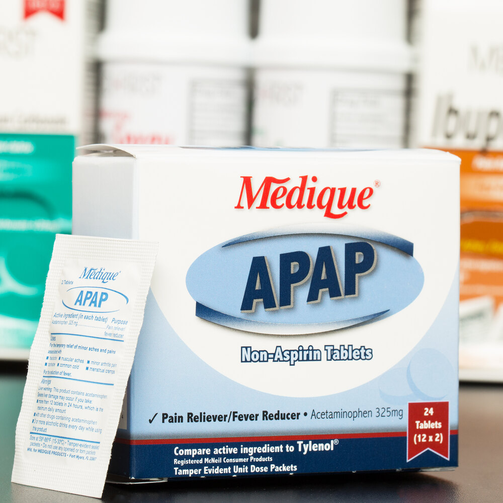 Medique 14564 APAP Acetaminophen Tablets 24/Box
