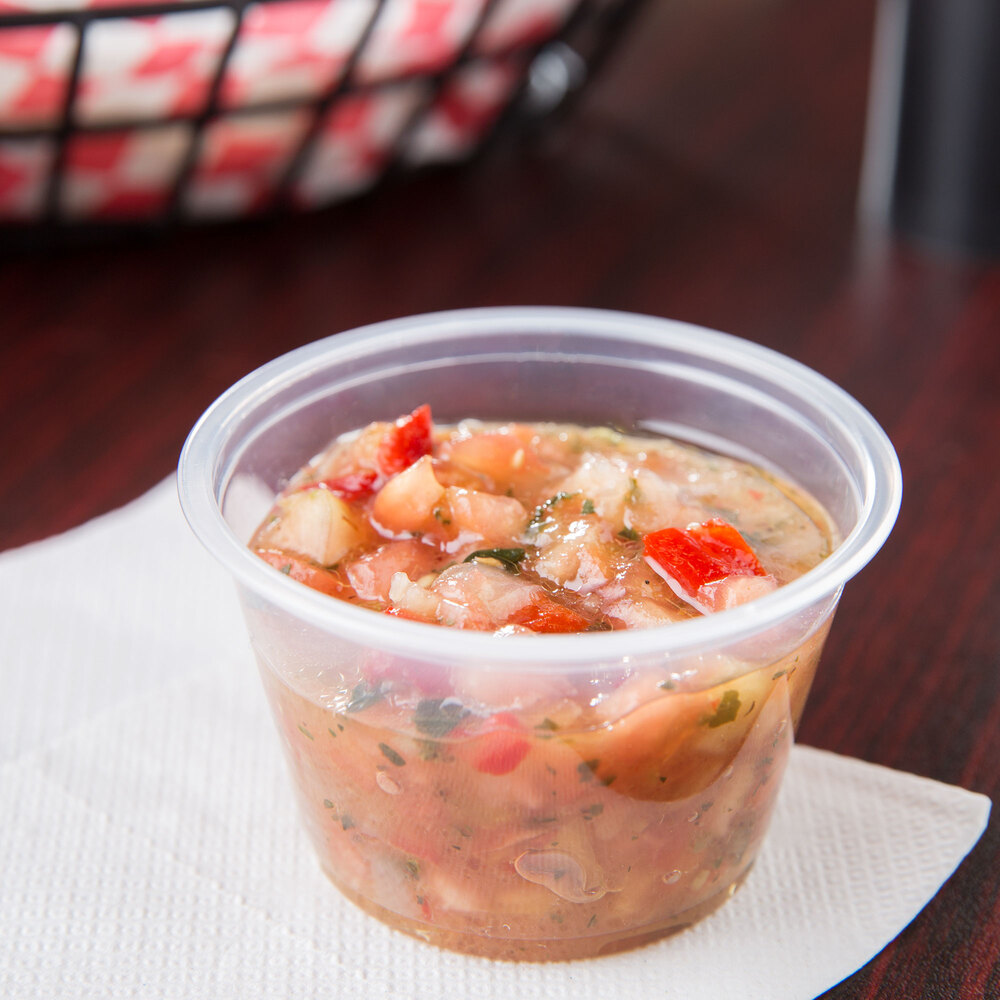 Choice 4 oz. Clear Plastic Souffle Cup / Portion Cup 2500/Case