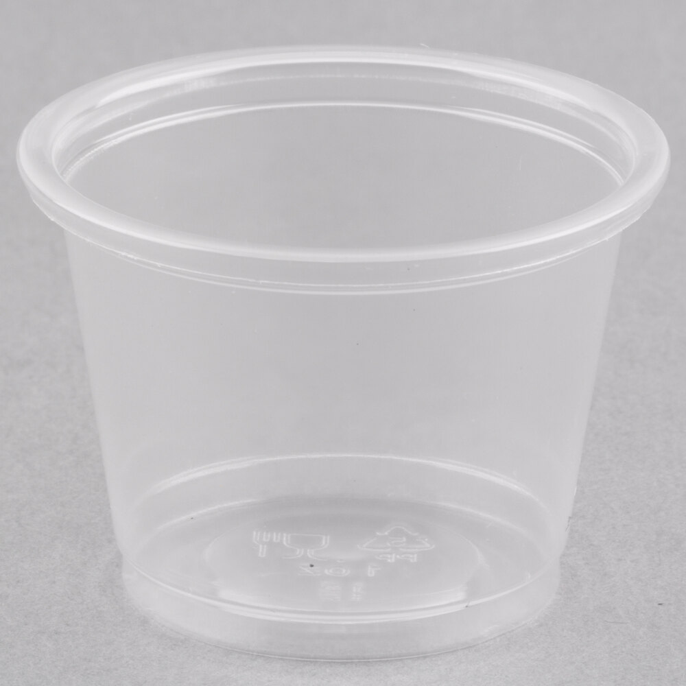 Choice 1 oz. Clear Plastic Souffle Cup / Portion Cup 2500/Case