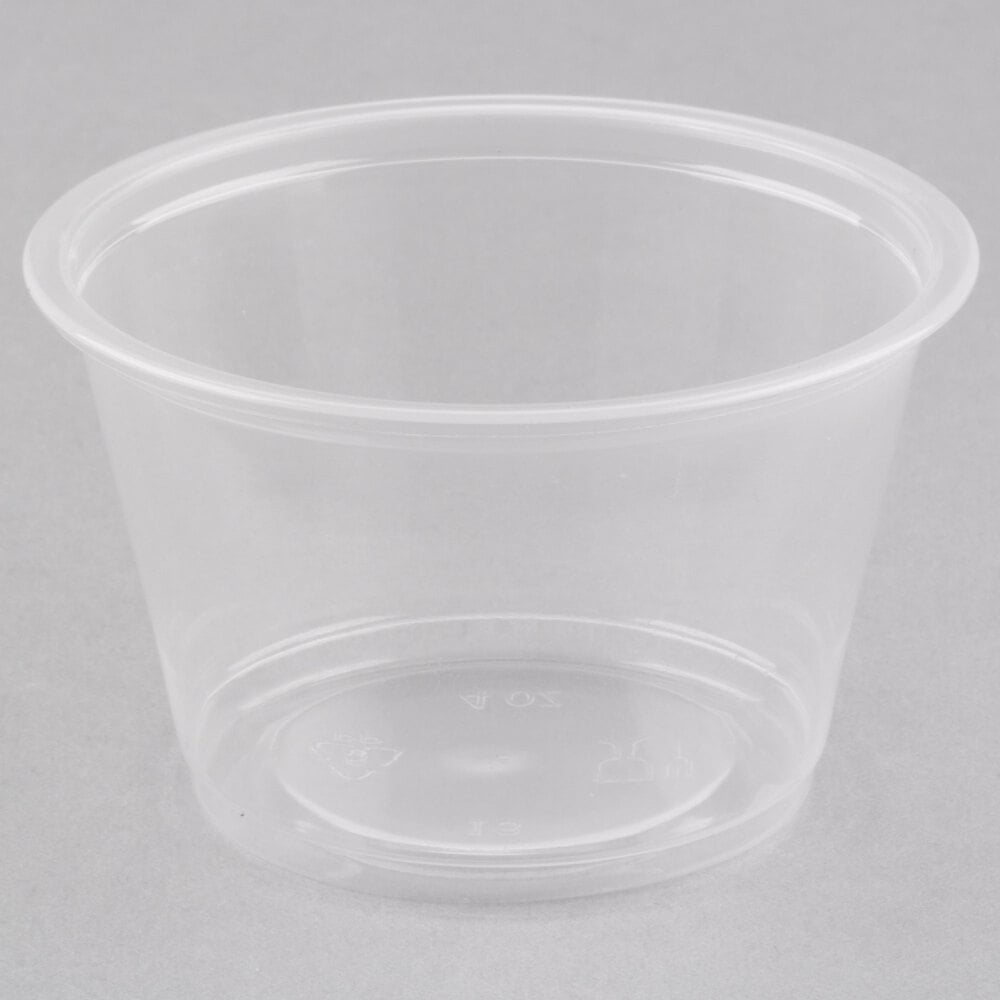 Choice 4 oz. Clear Plastic Souffle Cup / Portion Cup 100