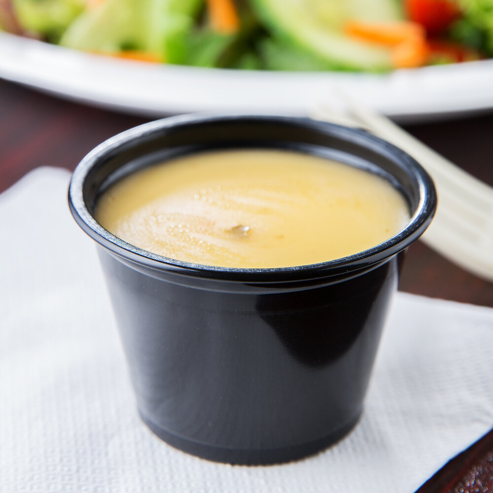 Choice 2.5 oz. Black Plastic Souffle Cup / Portion Cup 100/Pack