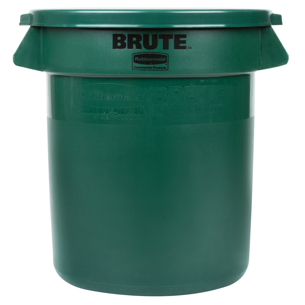 Rubbermaid BRUTE 10 Gallon Green Trash Can and Lid