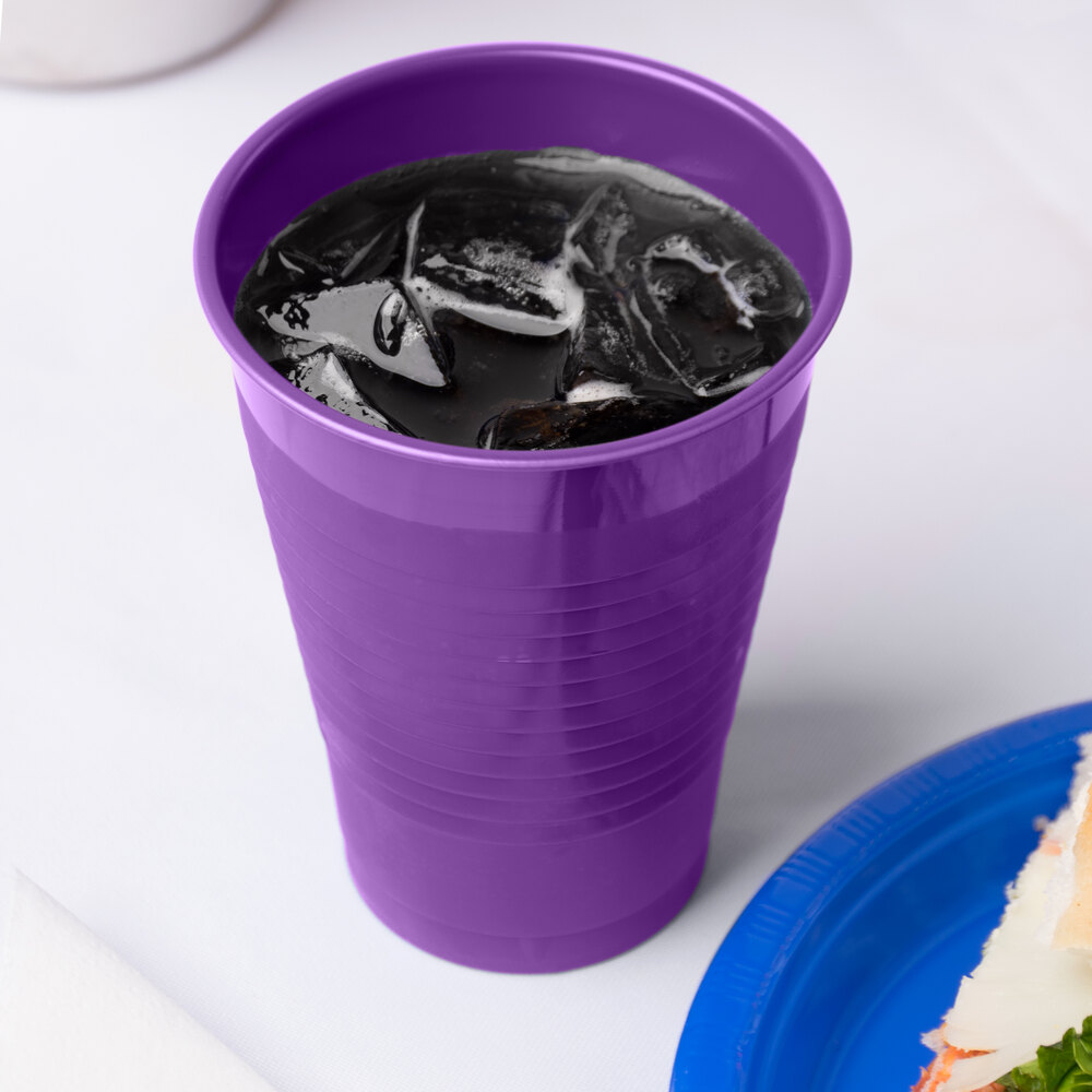 Creative Converting 318921 12 oz. Amethyst Purple Plastic Cup 20/Pack