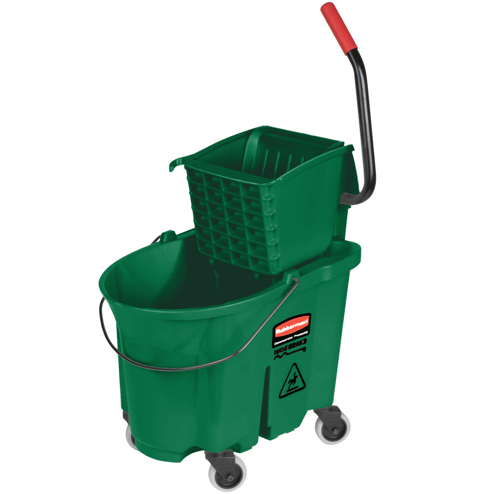Rubbermaid FG758888GRN WaveBrake® 35 Qt. Green Mop Bucket with Side