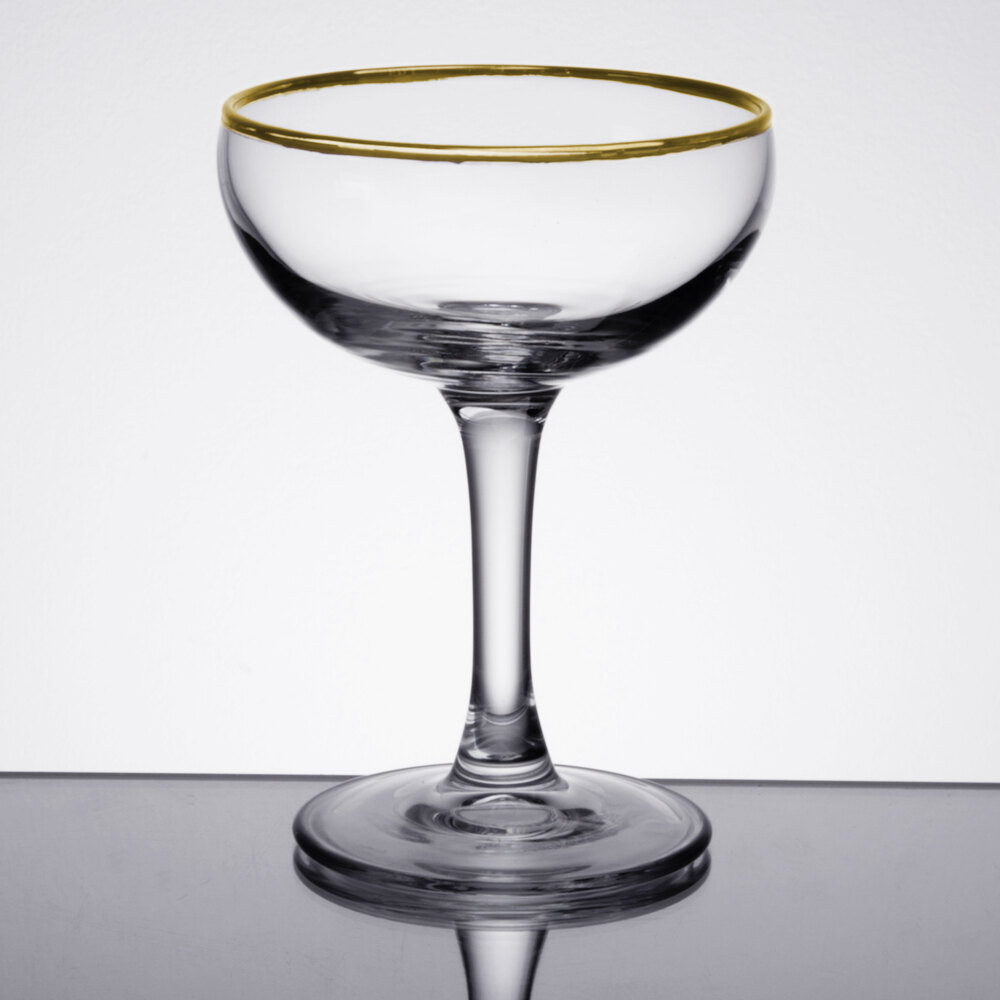 Cardinal Arcoroc L4640 Gold Rimmed 5.25 oz. Elegance Coupe Cocktail Glass 12/Case