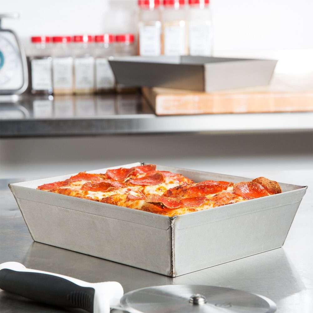 Chicago Metallic 90810 7 3/4" x 9 7/8" Aluminized Steel Rectangular Pizza Pan