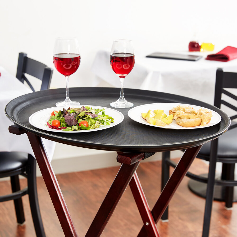 Oval 27" Black NonSkid Serving Tray