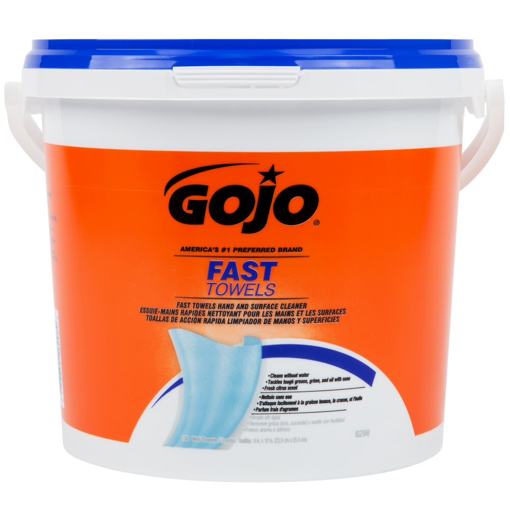 GOJO® 629804 Fast Towels Hand Cleaning Wipes 130 Count Bucket
