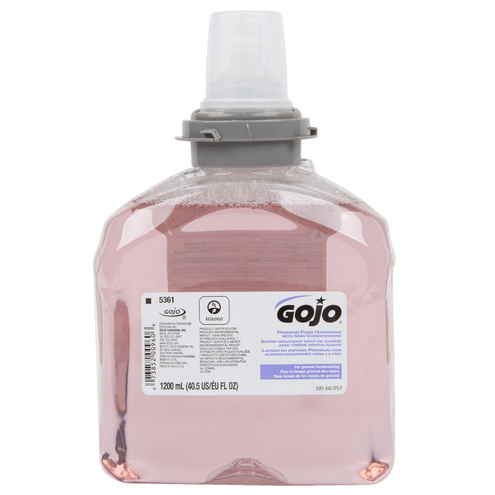 GOJO® 536102 TFX 1200 mL Premium Foam Hand Soap with Skin Conditioners