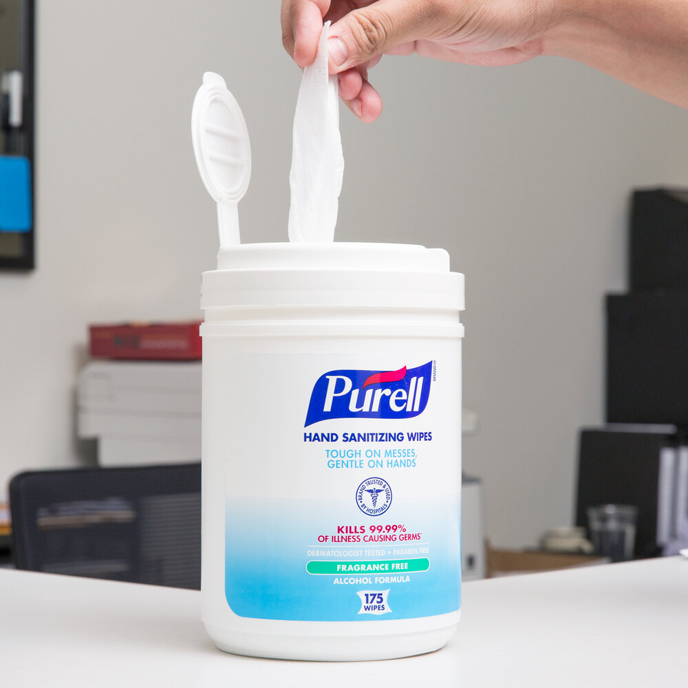 Purell® 903106 Alcohol Formulation Sanitizing Wipes 175 Count Canister
