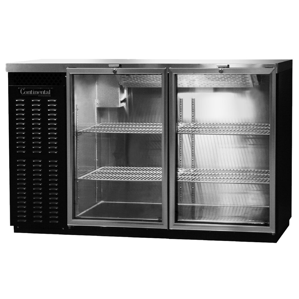 Continental Refrigerator BBUC50SGD 50" Black Glass Door Shallow Depth