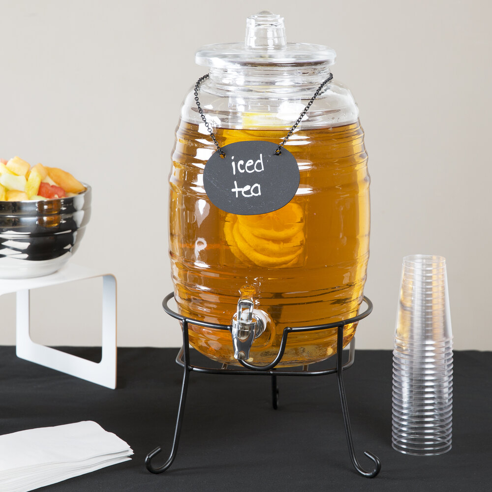 Core 2.5 Gallon Barrel Glass Beverage Dispenser with Infuser