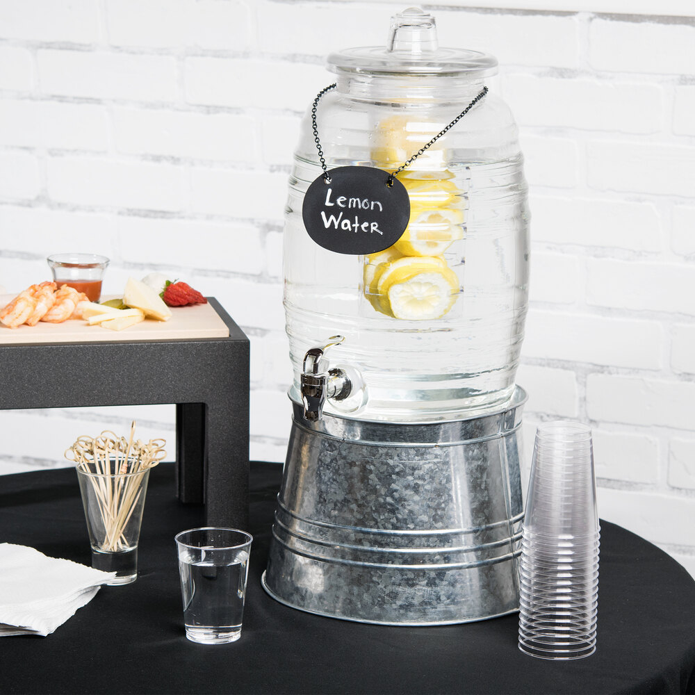 Core 2.5 Gallon Barrel Glass Beverage Dispenser with Infuser