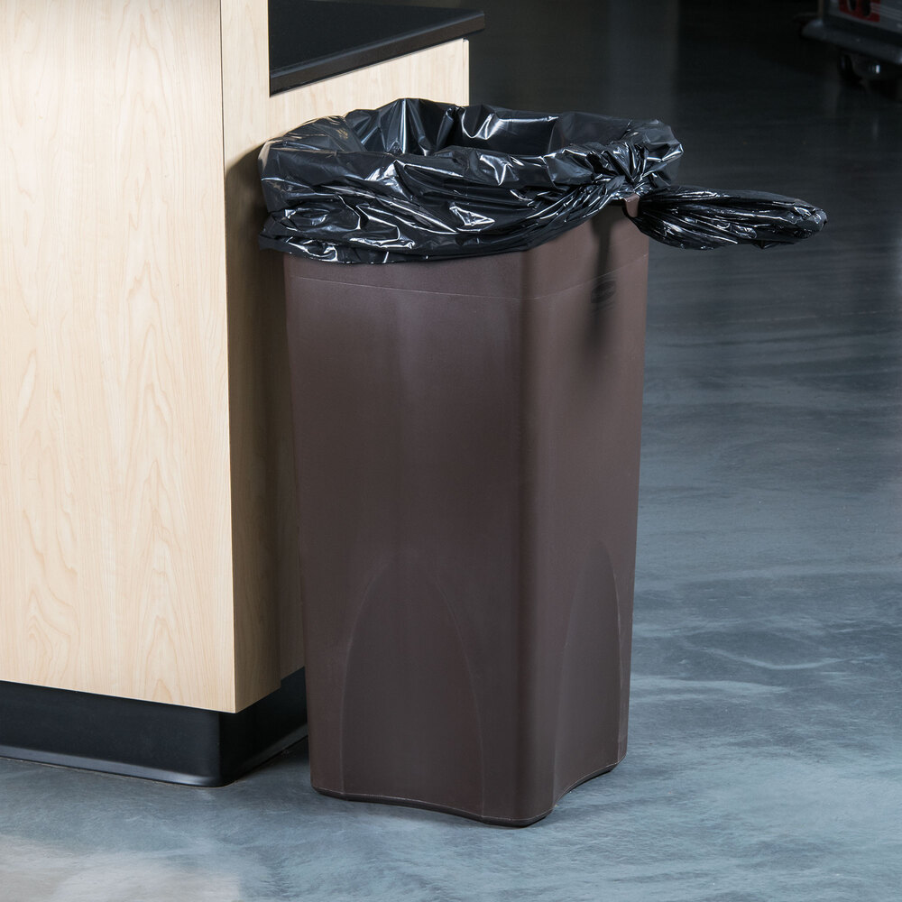 Rubbermaid FG356988BRN Untouchable Brown 23 Gallon Square Trash Can