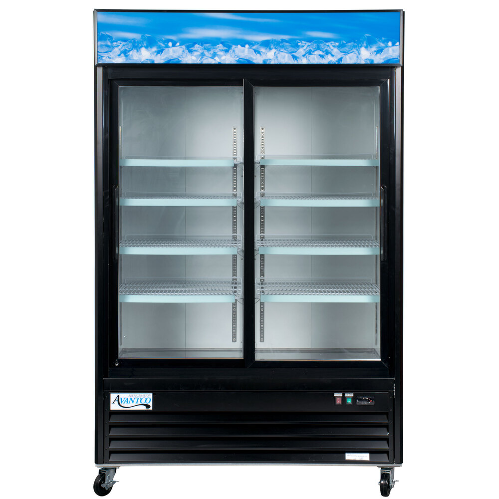 Avantco GDS47HC 53" Black Sliding Glass Door Merchandiser Refrigerator