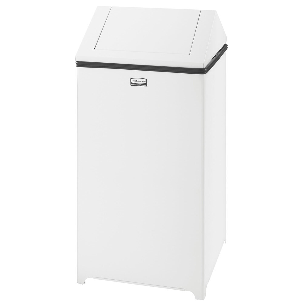 Rubbermaid FGT1940EPLWH Wastemaster White Stainless Steel Swing Top 29