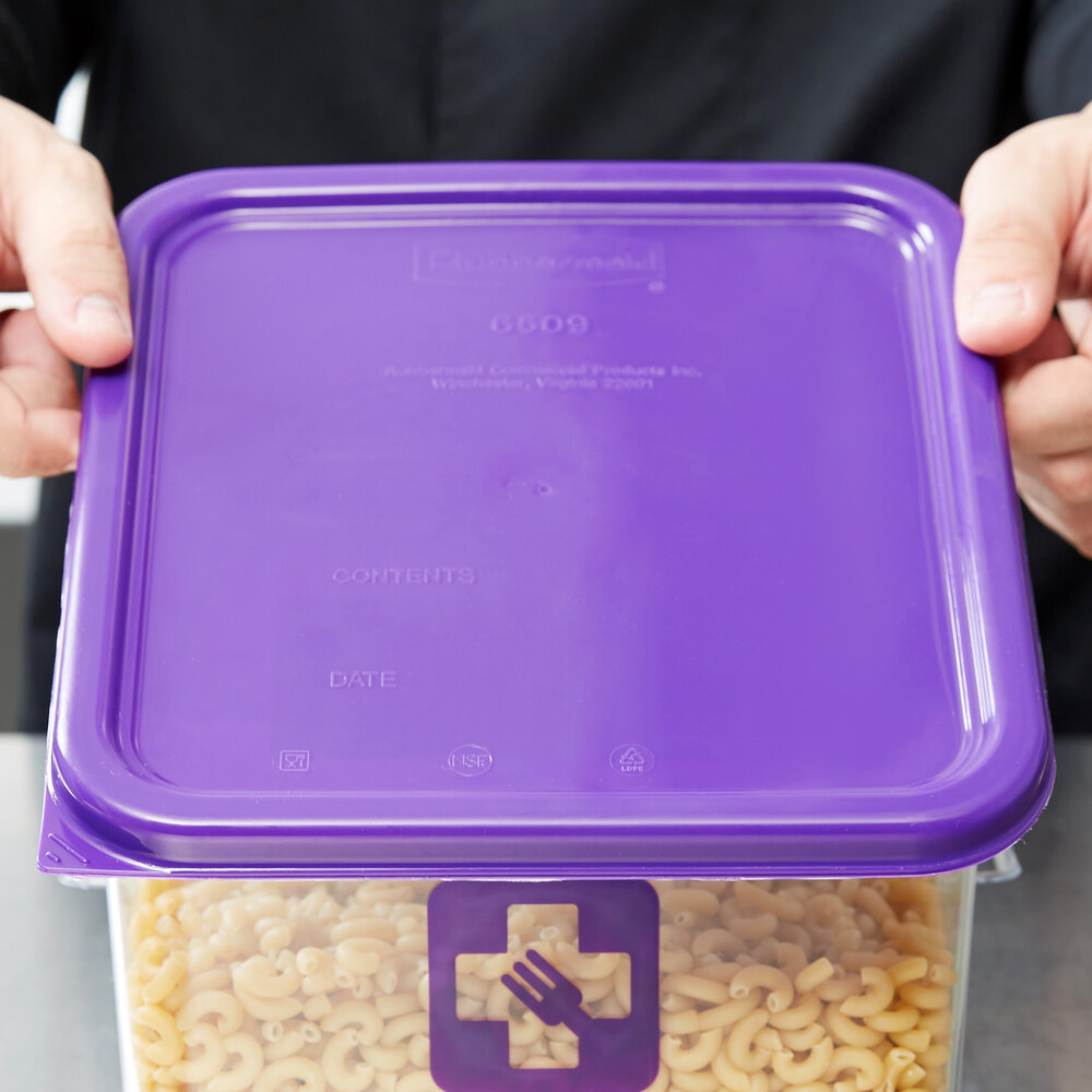 Rubbermaid 1980304 ColorCoded 2, 4, 6, and 8 Qt. Purple Square Food