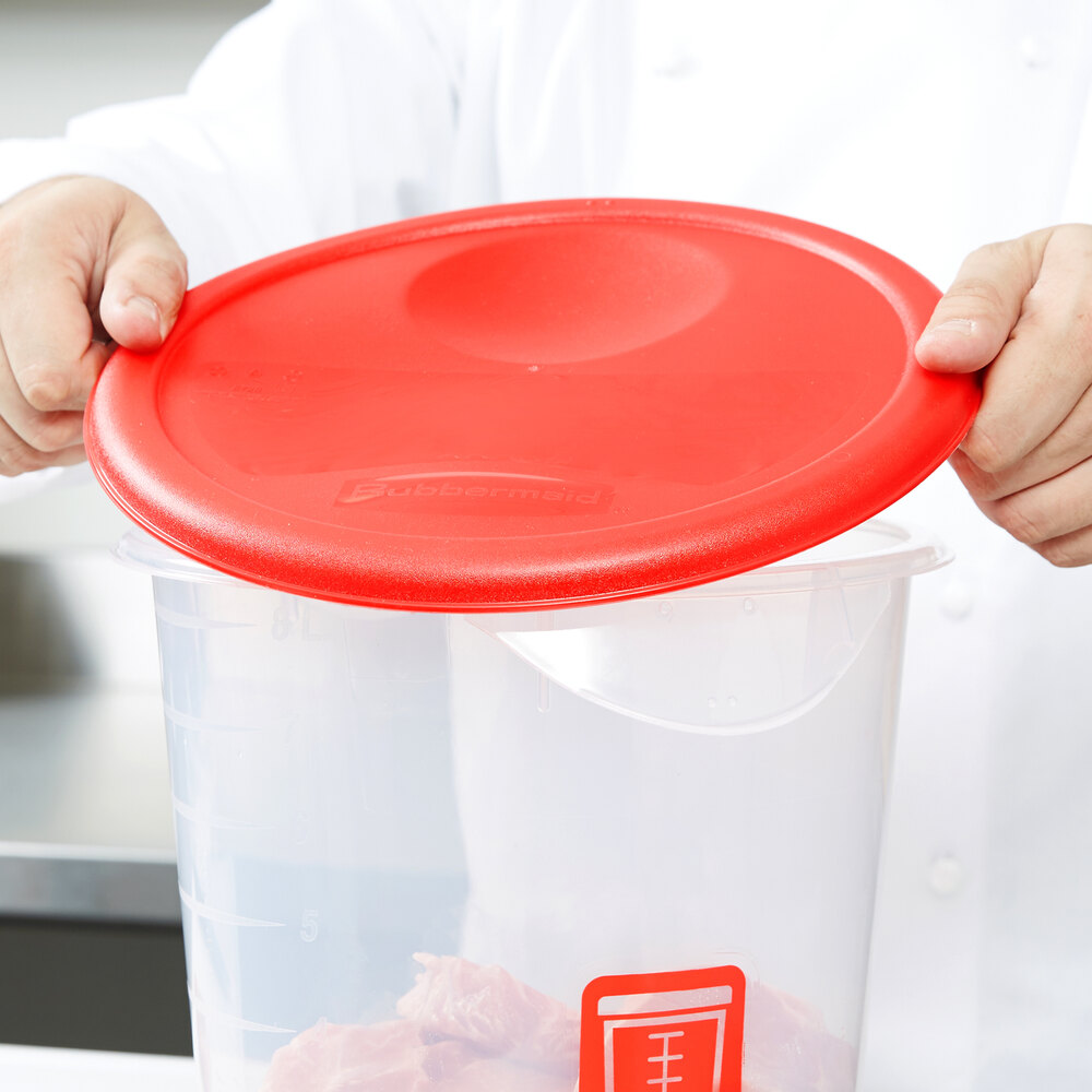 Rubbermaid 1980260 ColorCoded 6 and 8 Qt. Red Round Food Storage Container Lid