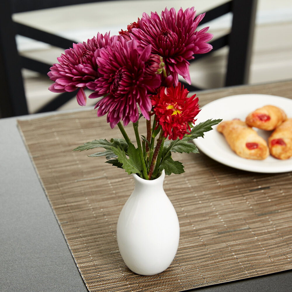 American Metalcraft BVJGG4 2" x 3 7/8" White Ceramic Jug Vase