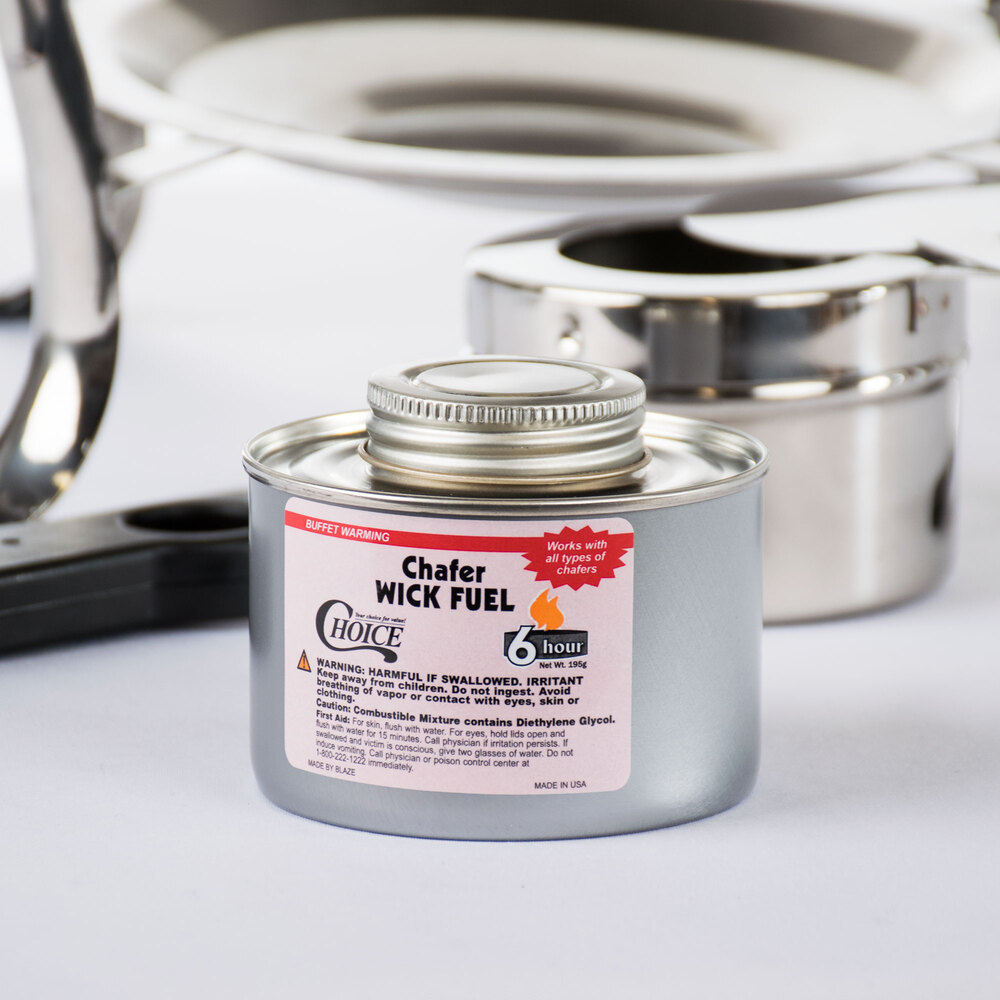 Choice 6 Hour Wick Chafing Dish Fuel with Safety Twist Cap 12/Pack