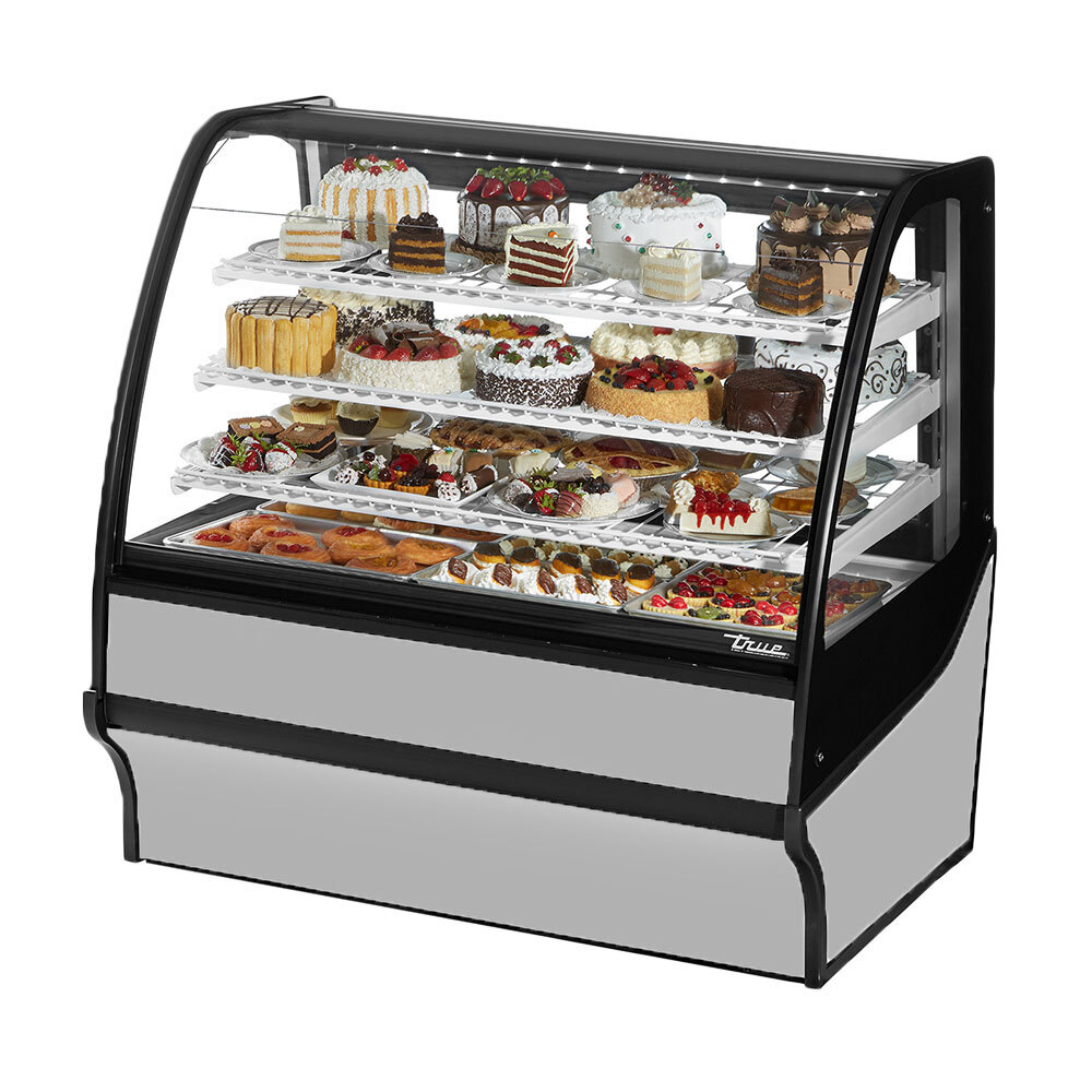 True TDMR48GE/GE 48" Stainless Steel Curved Glass Refrigerated