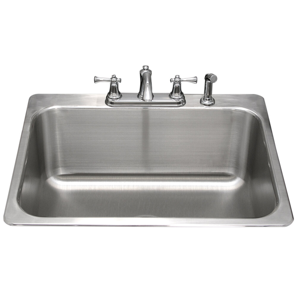... Bowl Stainless Steel Drop-In Laundry Room Sink - 24