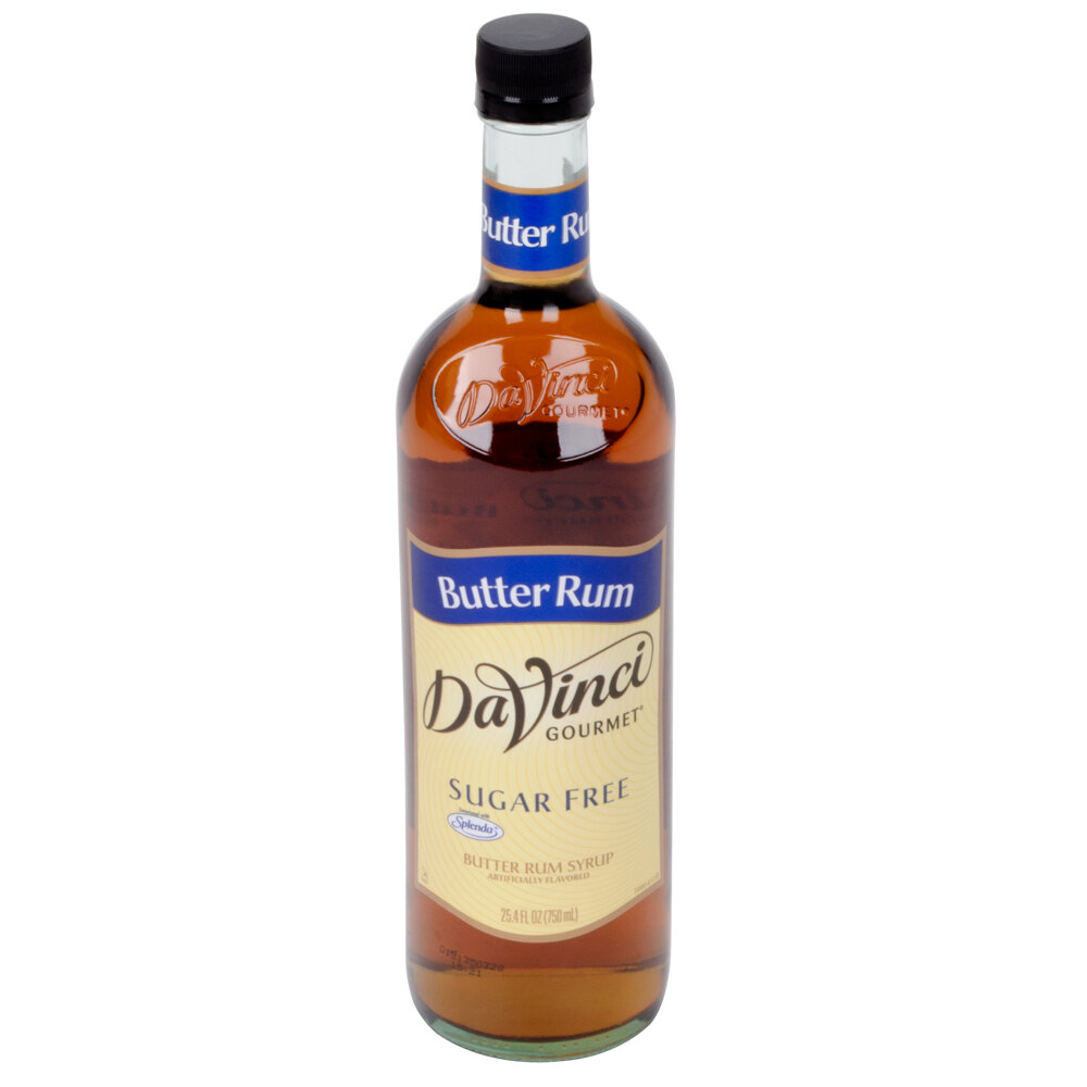 DaVinci Gourmet 750 mL Butter Rum Sugar Free Coffee Flavoring Syrup