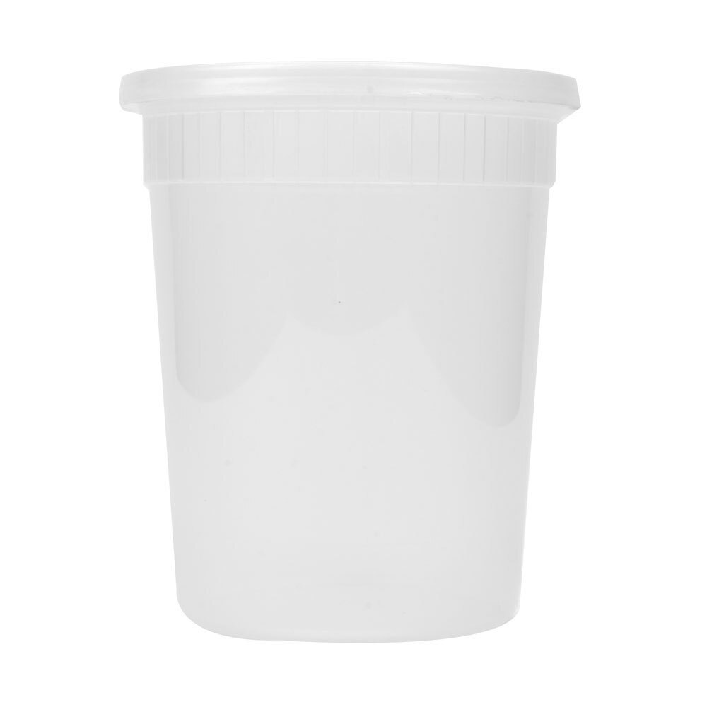 32 oz. Microwavable Translucent Plastic Deli Container with Lid 240
