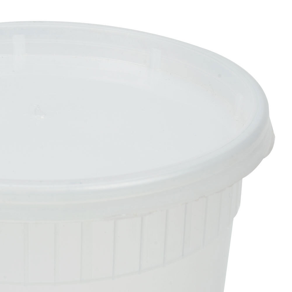 32 oz. Microwavable Translucent Plastic Deli Container with Lid 240