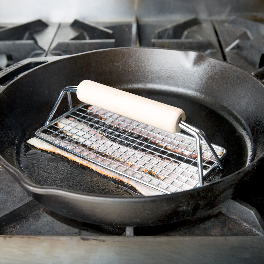 8" x 4" Wood Handle Bacon Press