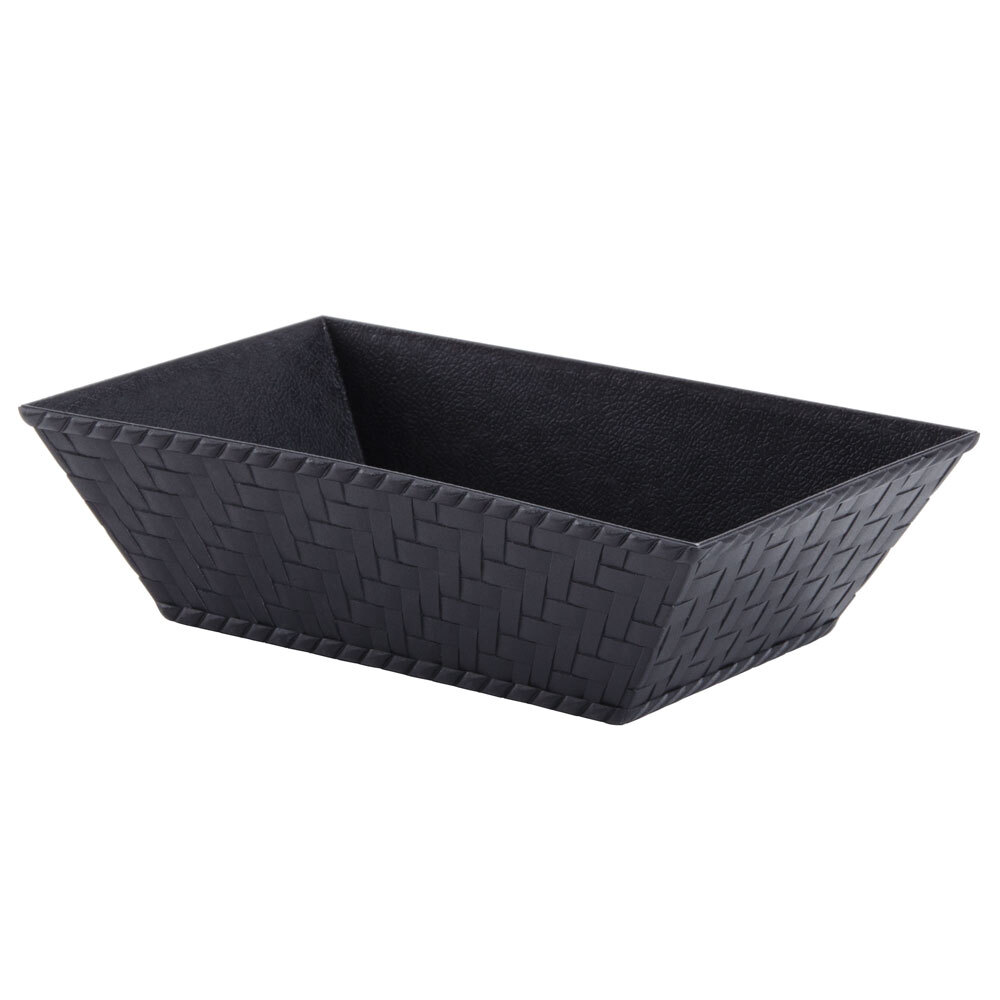 GET RB893 8" x 4 1/2" Black Rectangular Plastic Fast Food Basket 12/Pack