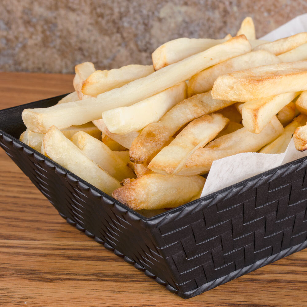 GET RB893 8" x 4 1/2" Black Rectangular Plastic Fast Food Basket 12/Pack