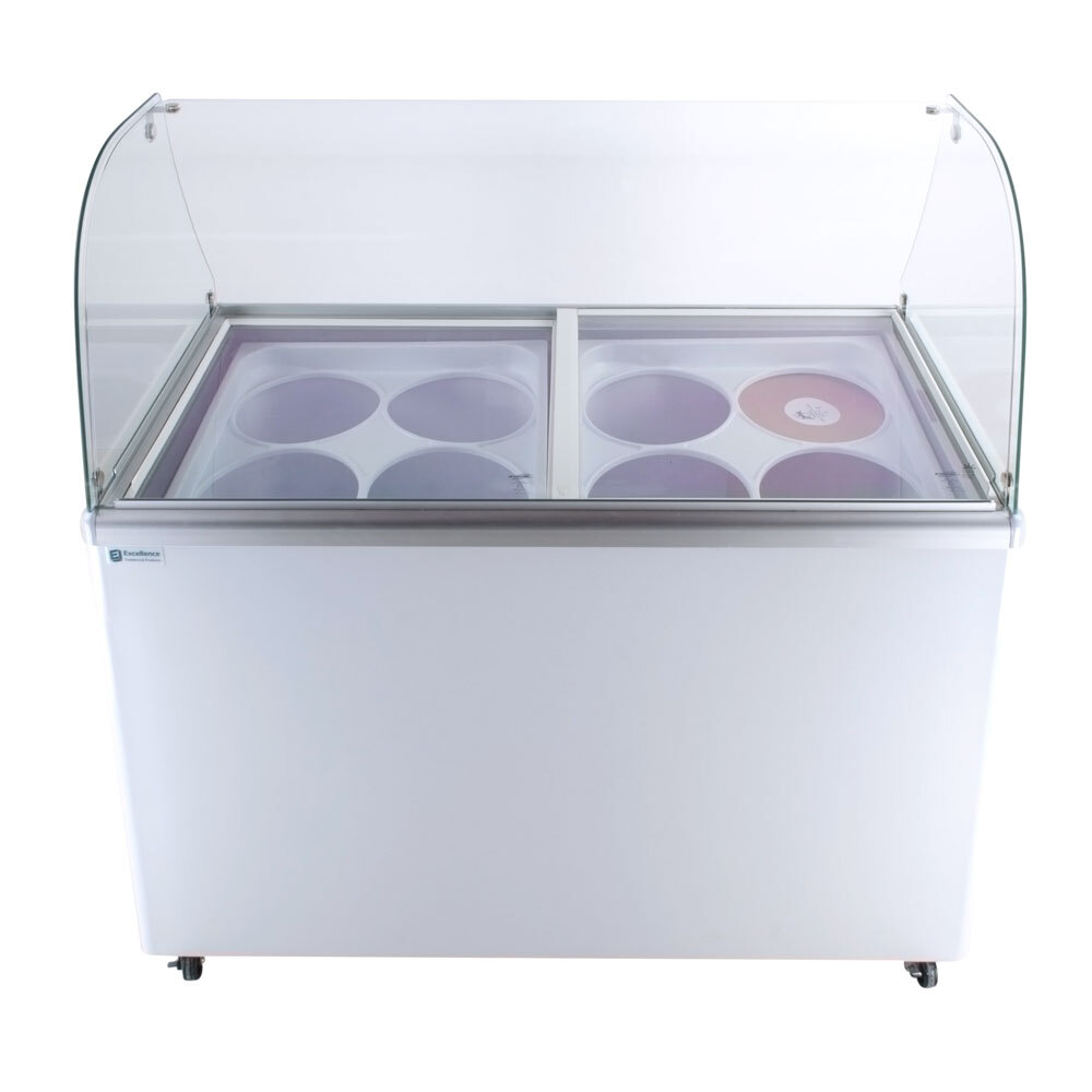 Excellence EDC8C Ice Cream Freezer Dipping with Curved Glass