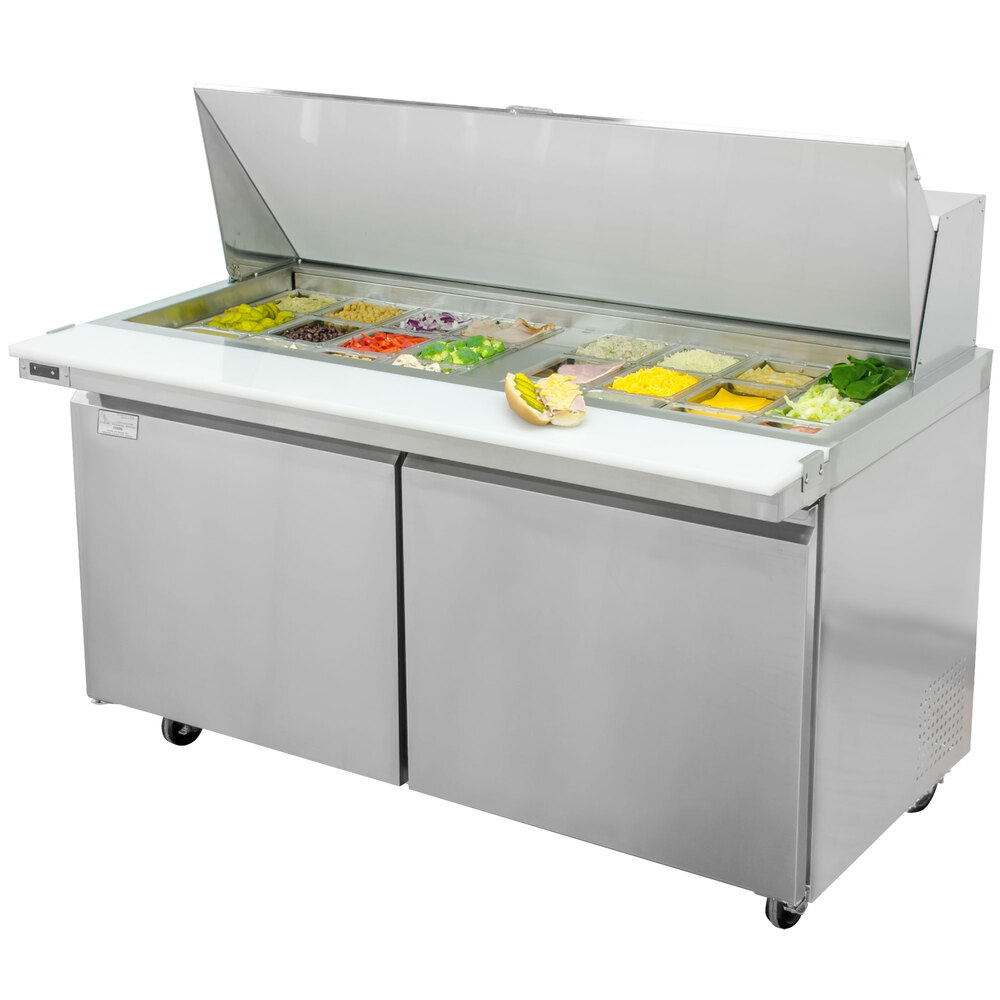 Avantco SCLM260 60" Mega Top Two Door Sandwich / Salad Prep Refrigerator