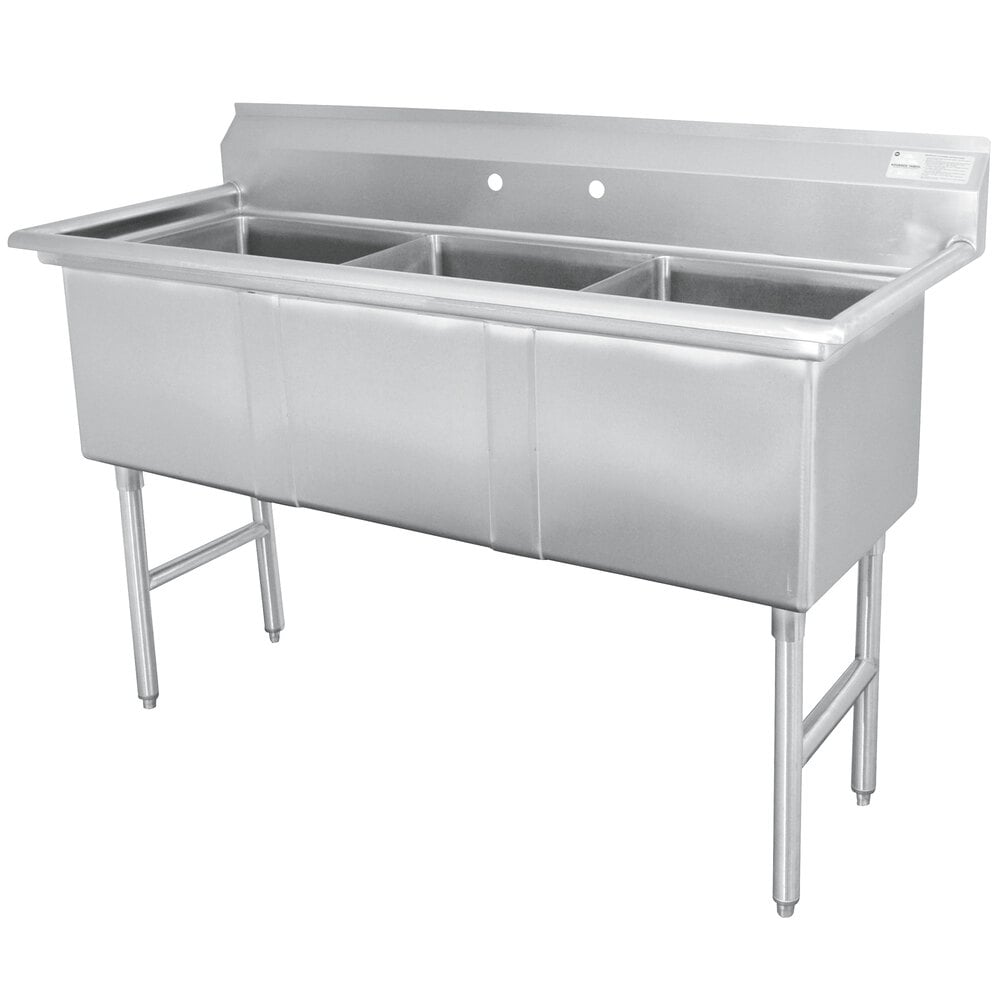 Advance Tabco FC-3-1818 Three Compartment Stainless Steel Commercial 3 Compartment Stainless Steel Sinks