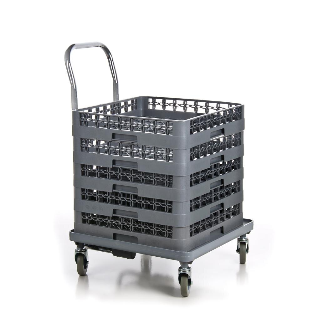 Noble Products Gray Dish Rack and Glass Rack Dolly with 36" Handle