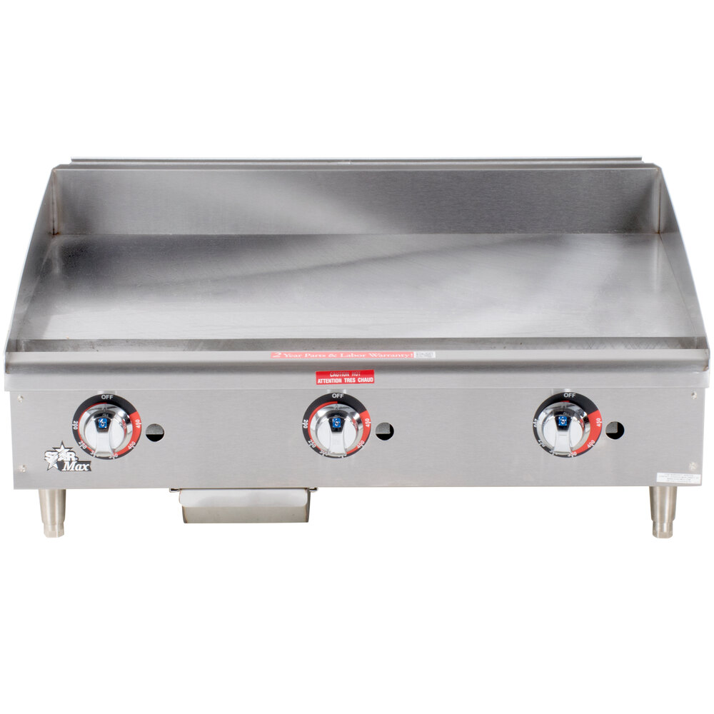 Star Max 636TF 36" Thermostatic Control Gas Countertop Griddle 84,900 BTU