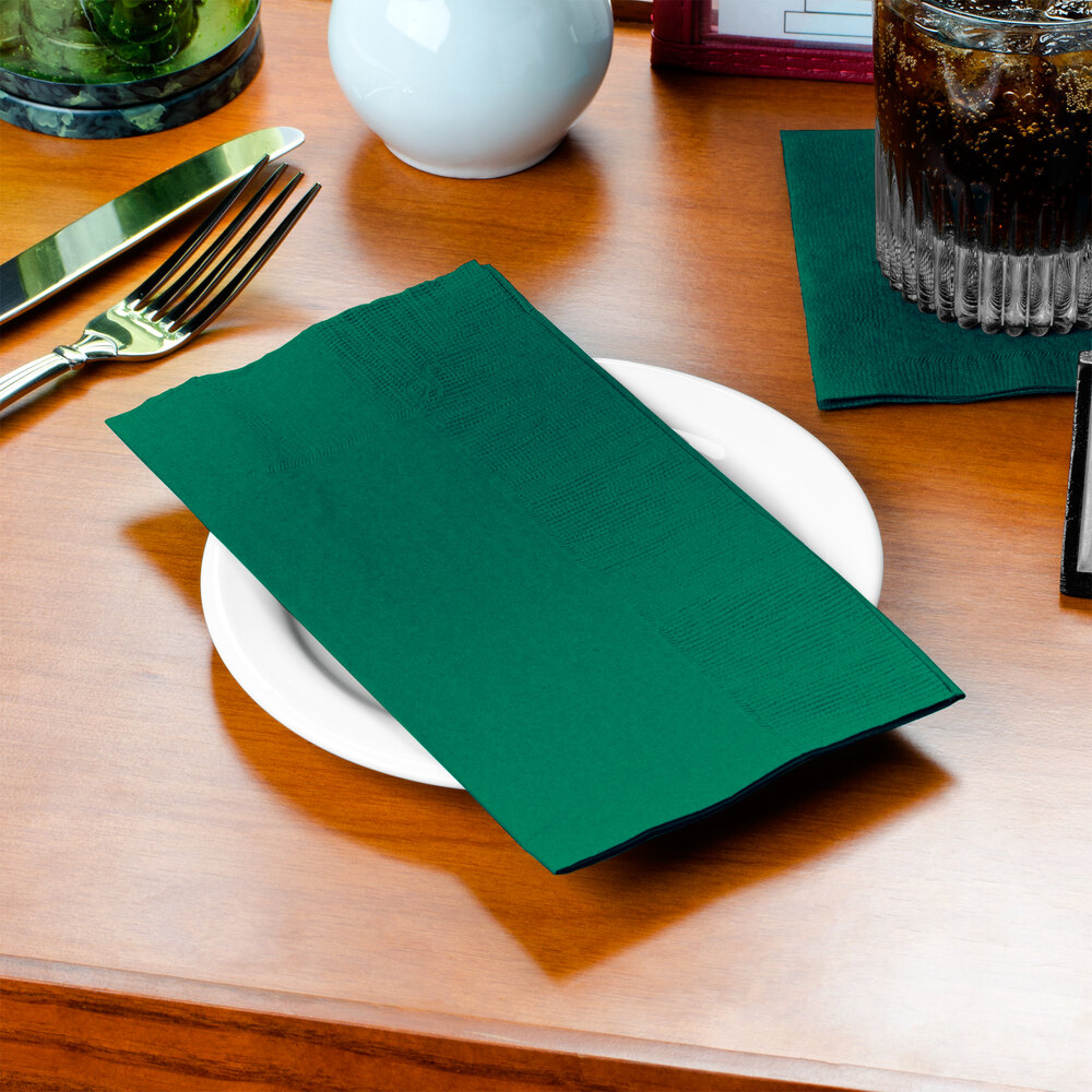 Hunter Green Paper Dinner Napkin, Choice 2Ply, 15" x 17" 125/Pack