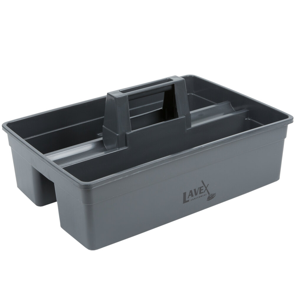 Lavex Janitorial Plastic Cleaning Caddy, Gray, 16L x 11W