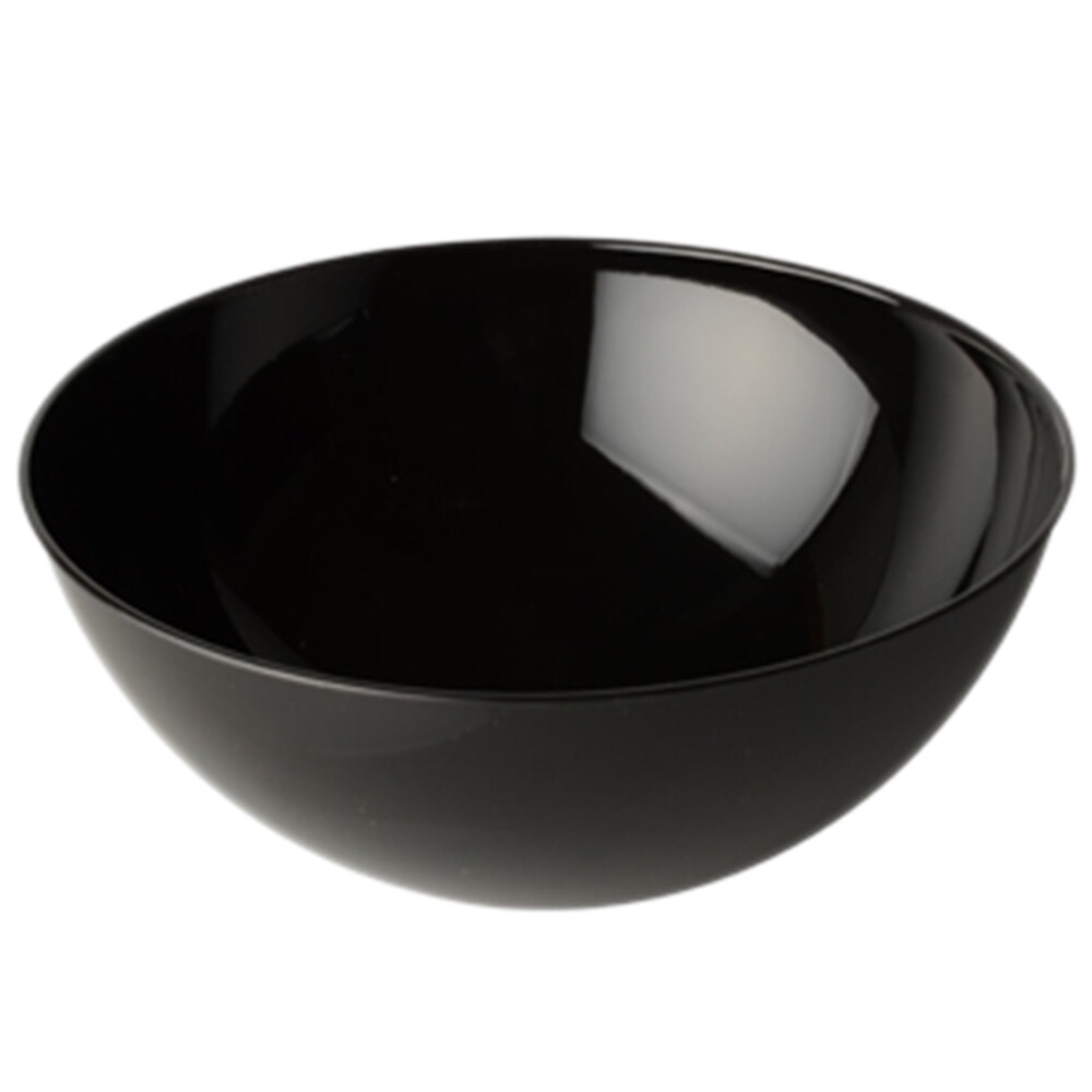 Fineline 3504BK Platter Pleasers 100 oz. Black Plastic Round Bowl 24