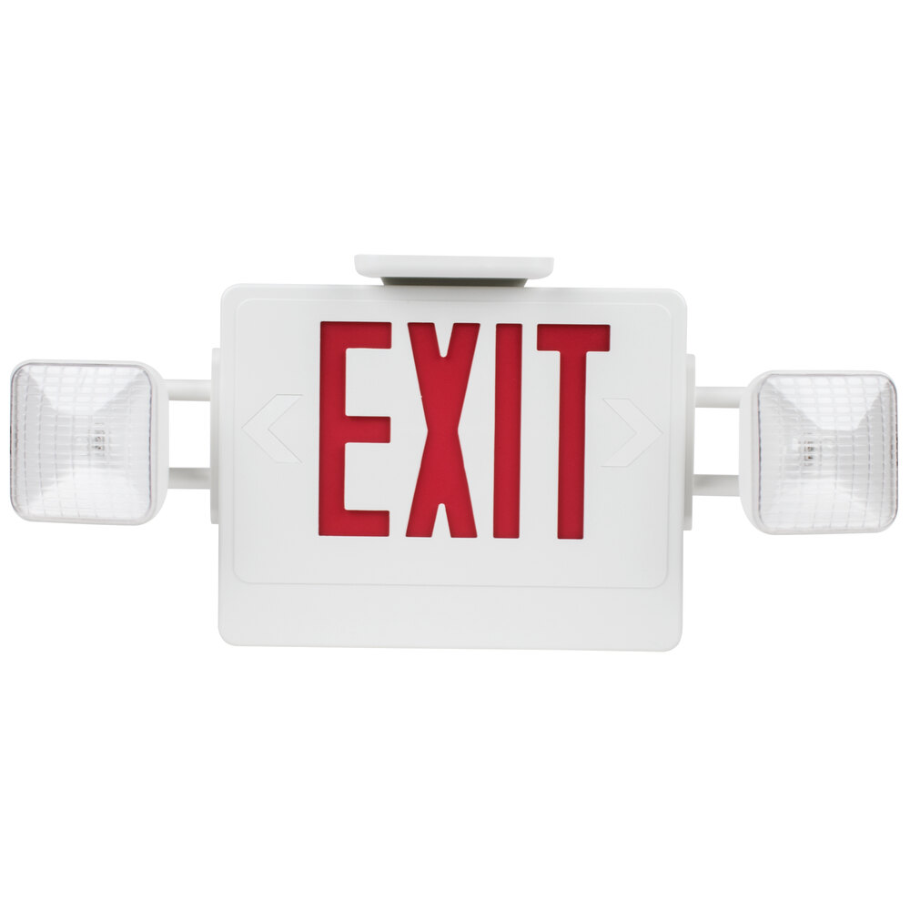 Exit Sign and Emergency Light Combination with Battery Backup (120V)