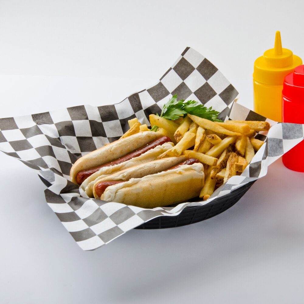 Choice 15" x 15" Black Check Deli Sandwich Wrap Paper 4000 / Case