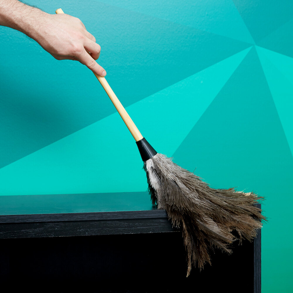 Carlisle 4574300 24" FloPac Wood Handle Premium Feather Duster