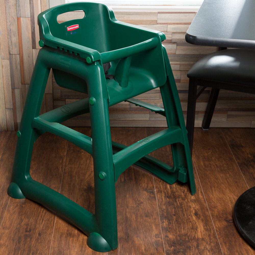 Rubbermaid FG781408DGRN Green Sturdy Chair Restaurant High Chair