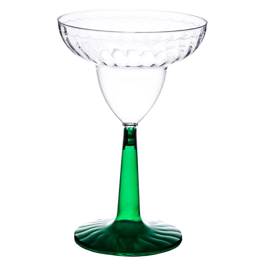 Fineline Flairware 2312GRN 12 oz. Plastic Margarita with Green Base 96/Case
